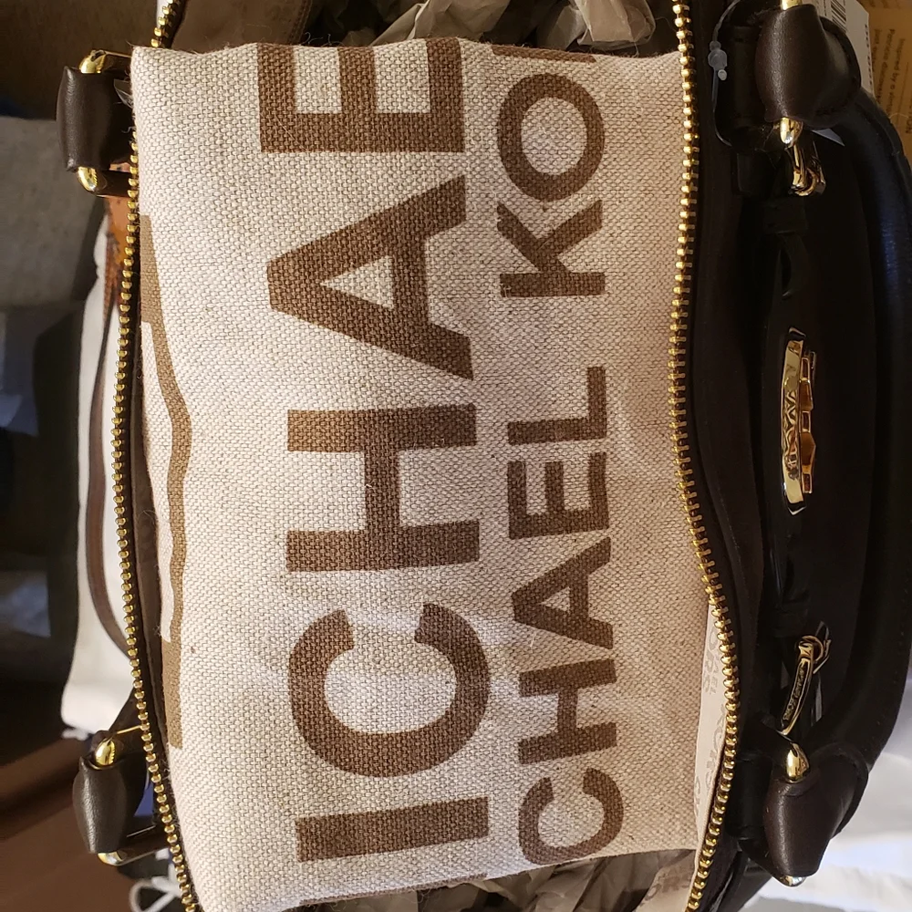 MICHAEL Michael Kors Hudson Large Satchel Coffee Leather/Suede - Picture 6 of 9